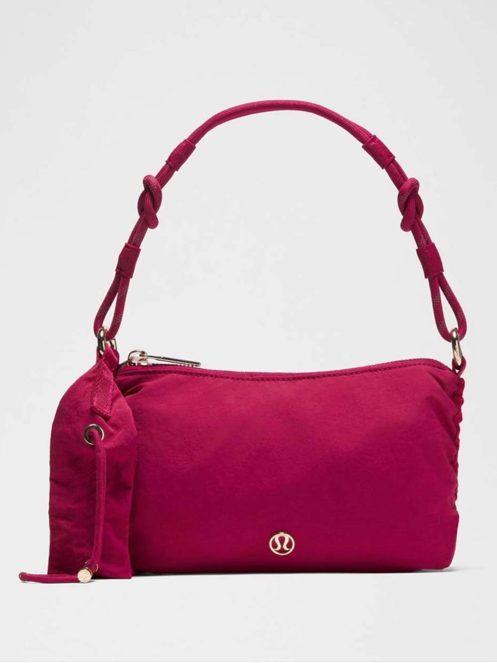 NWT Lululemon Convertible Ruched Shoulder Bag Mini 1.5L Pink Berry Pink Gold Gym